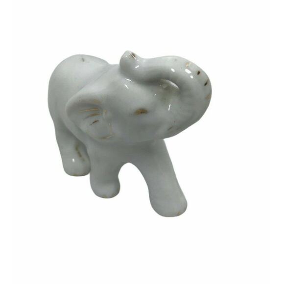 Vintage White Elephant Trunk Up Figurine Japan Collectible‎ Decor - Picture 3 of 5